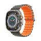 Devia Apple Watch Series 10 46mm DEVIA DELUXE SPORT6 pótszíj egyedi méret, hullám, VILÁGOSSZÜRKE/NARANCSSÁRGA