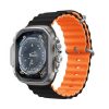 Devia Apple Watch Series 10 46mm DEVIA DELUXE SPORT6 pótszíj egyedi méret, hullám, FEKETE/NARANCSSÁRGA