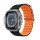 Devia Apple Watch Series 10 46mm DEVIA DELUXE SPORT6 pótszíj egyedi méret, hullám, FEKETE/NARANCSSÁRGA