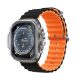 Devia Apple Watch Series 10 46mm DEVIA DELUXE SPORT6 pótszíj egyedi méret, hullám, FEKETE/NARANCSSÁRGA