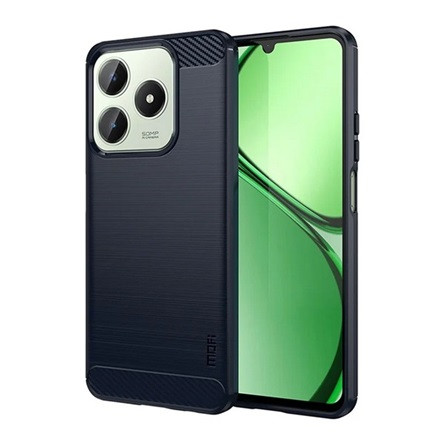Mofi Realme C63 4G MOFI szilikon telefonvédő ütésállóság, karbon minta, SÖTÉTKÉK