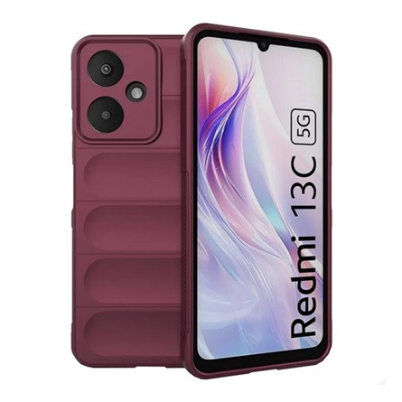 Gigapack Redmi 13C 5G Gigapack Szilikon telefonvédő ütésállóság, 3D, BORDÓ