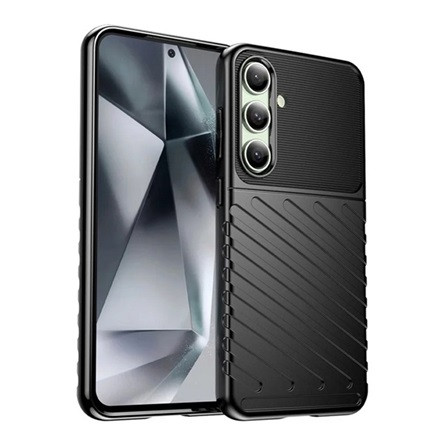 Gigapack Samsung S24 FE 5G Gigapack Szilikon telefonvédő ütésállóság, dombor minta, FEKETE