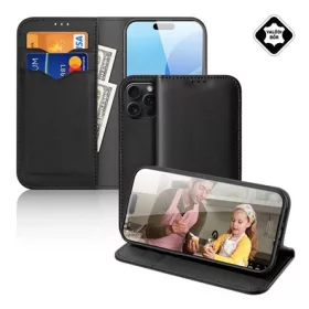   Dux Ducis iPhone 16 Pro Max 5G DUX DUCIS HIVO tok álló, valódi bőr FLIP, RFID, FEKETE