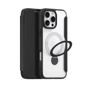   Dux Ducis iPhone 16 Pro Max 5G DUX DUCIS SKIN X PRO tok álló, bőr hatású FLIP, MagSafe, FEKETE