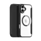 Dux Ducis iPhone 16 Plus 5G DUX DUCIS SKIN X PRO tok álló, bőr hatású FLIP, MagSafe, FEKETE