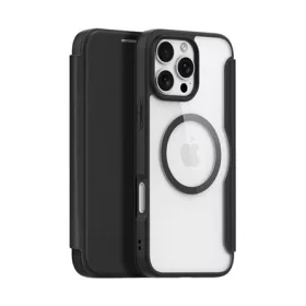   Dux Ducis iPhone 16 Pro Max 5G DUX DUCIS SKIN X PRO tok álló, bőr hatású FLIP, MagSafe, FEKETE