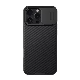   Nillkin iPhone 16 Pro Max 5G NILLKIN CAMSHIELD PRO szilikon telefonvédő ütésállóság, csíkos, FEKETE