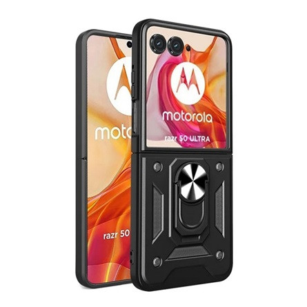 Gigapack Motorola Razr 50 Ultra 5G Gigapack Defender szilikon telefonvédő ütésállóság, kameravédő, FEKETE