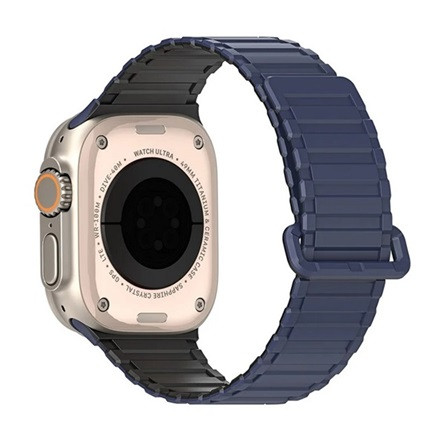 Dux Ducis Apple Watch Series 5 44mm DUX DUCIS KJ pótszíj egyedi méret, mágneses, FEKETE/SÖTÉTKÉK