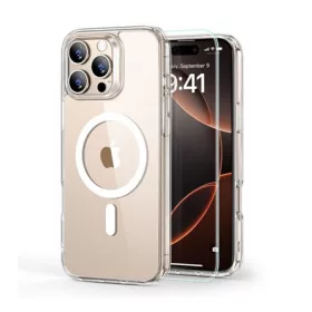   Esr iPhone 16 Pro Max 5G ESR HYBRID HALOLOCK szilikon telefonvédő ütésállóság, MagSafe + képernyővédő üveg, ÁTLÁTSZÓ