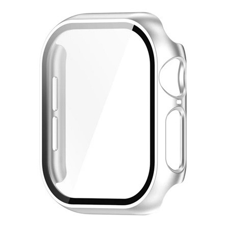 Gigapack Apple Watch Series 10 46mm GIGAPACK Műanyag keret BUMPER, ütésállóság + kijelzővédő üveg, EZÜST