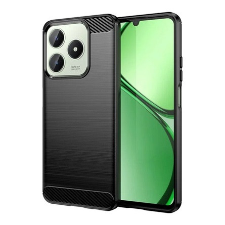 Gigapack Realme C63 4G Gigapack Szilikon telefonvédő ütésállóság, karbon minta, FEKETE