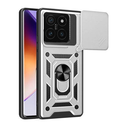 Gigapack Xiaomi 14T Pro 5G Gigapack Defender szilikon telefonvédő ütésállóság, kameravédő, EZÜST