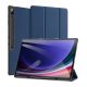 Dux Ducis Samsung Tab S10 Ultra LTE DUX DUCIS DOMO tok álló, bőr hatású aktív FLIP, ceruza tartó, SÖTÉTKÉK