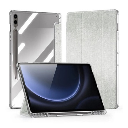Dux Ducis Samsung Tab S10 Plus LTE DUX DUCIS UNID tok álló, textil hatású aktív FLIP, ceruza tartó, VILÁGOSZÖLD