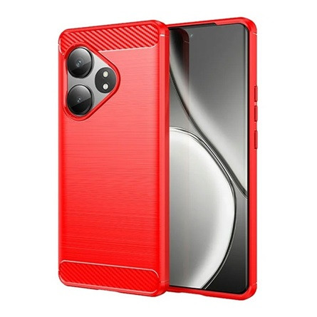 Gigapack Realme GT 6T 5G Gigapack Szilikon telefonvédő ütésállóság, karbon minta, PIROS