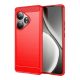Gigapack Realme GT 6T 5G Gigapack Szilikon telefonvédő ütésállóság, karbon minta, PIROS
