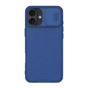  Nillkin iPhone 16 Plus 5G NILLKIN CAMSHIELD PRO szilikon telefonvédő ütésállóság, csíkos, SÖTÉTKÉK
