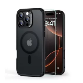   Esr iPhone 16 Pro 5G ESR HYBRID HALOLOCK szilikon telefonvédő ütésállóság, matt + képernyővédő üveg, FEKETE