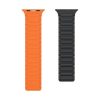 Gigapack Apple Watch Series 10 46mm GIGAPACK Pótszíj egyedi méret, mágneses, FEKETE/NARANCSSÁRGA