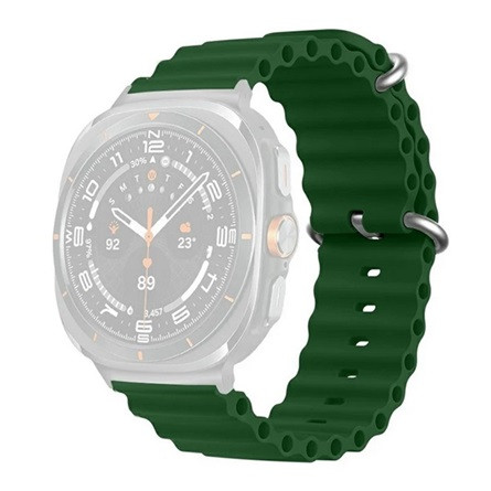 Gigapack Samsung Watch Ultra eSIM 47mm GIGAPACK Pótszíj egyedi méret, hullám, SÖTÉTZÖLD