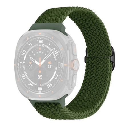 Gigapack Samsung Watch Ultra eSIM 47mm GIGAPACK Pótszíj egyedi méret, szőtt minta, SÖTÉTZÖLD