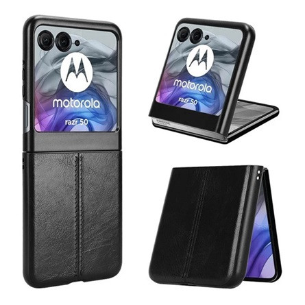 Gigapack Motorola Razr 50 5G GIGAPACK Szilikon telefonvédő ütésállóság, varrás minta, FEKETE
