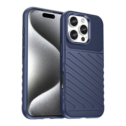 Gigapack iPhone 16 Pro 5G GIGAPACK Szilikon telefonvédő ütésállóság, dombor minta, SÖTÉTKÉK