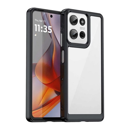 Gigapack Motorola Moto G75 GIGAPACK Szilikon telefonvédő ütésállóság, átlátszó hátlap, FEKETE