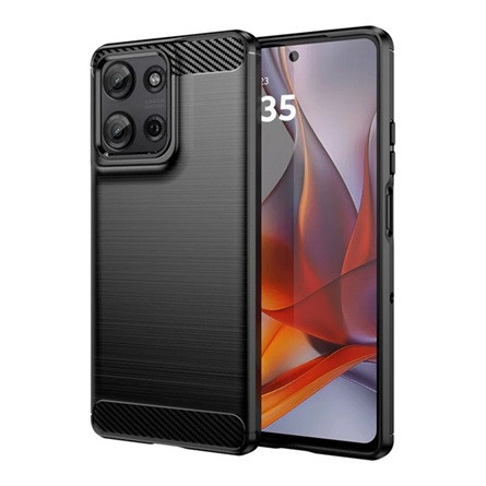 Gigapack Motorola Moto G75 GIGAPACK Szilikon telefonvédő ütésállóság, karbon minta, FEKETE
