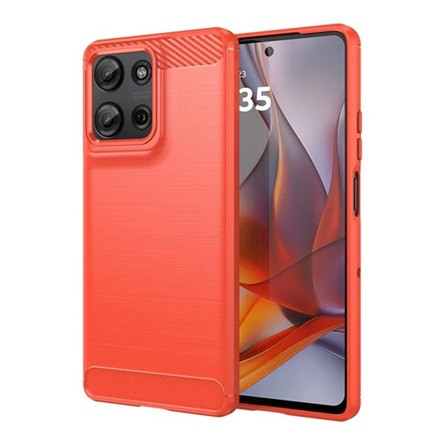 Gigapack Motorola Moto G75 GIGAPACK Szilikon telefonvédő ütésállóság, karbon minta, PIROS