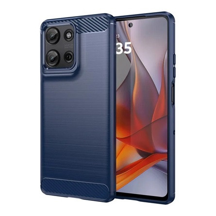 Gigapack Motorola Moto G75 GIGAPACK Szilikon telefonvédő ütésállóság, karbon minta, SÖTÉTKÉK