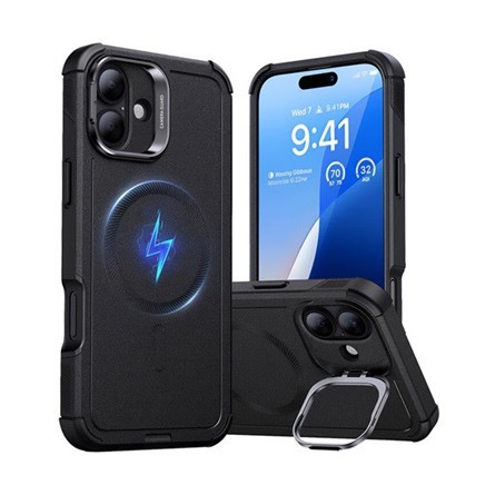 Esr iPhone 16 ESR CYBER TOUGH HALOLOCK szilikon telefonvédő ütésállóság, MagSafe, FEKETE