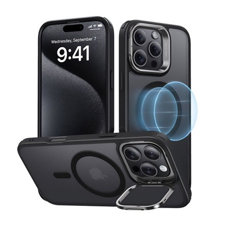 Esr iPhone 16 Pro Max ESR HYBRID HALOLOCK szilikon telefonvédő ütésállóság, matt, FEKETE