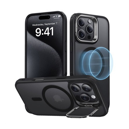 Esr iPhone 16 Pro ESR HYBRID HALOLOCK szilikon telefonvédő ütésállóság, matt, FEKETE