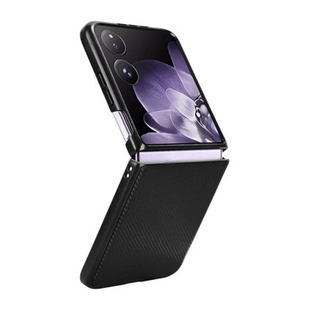 Gigapack Xiaomi Mix Flip GIGAPACK Műanyag telefonvédő ütésállóság, karbon minta, FEKETE