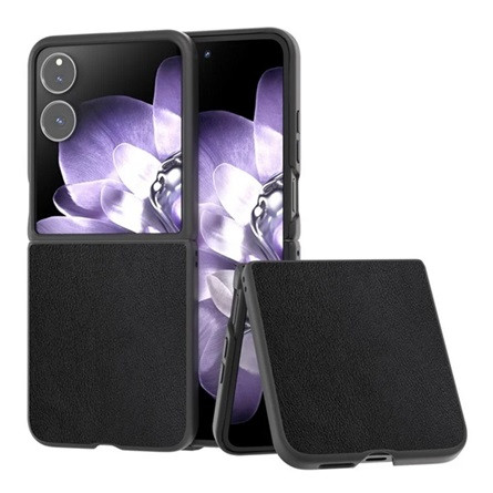 Gigapack Xiaomi Mix Flip GIGAPACK Műanyag telefonvédő bőr hatású hátlap FEKETE