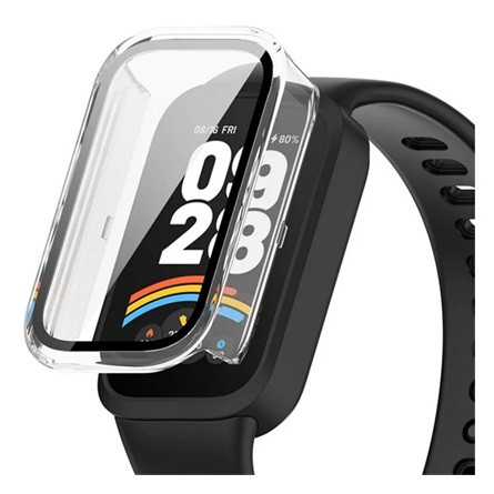 Gigapack Xiaomi Smart Band 9 Active GIGAPACK Műanyag keret BUMPER, ütésállóság + kijelzővédő üveg, ÁTLÁTSZÓ