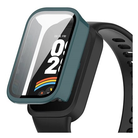 Gigapack Xiaomi Smart Band 9 Active GIGAPACK Műanyag keret BUMPER, ütésállóság + kijelzővédő üveg, SÖTÉTZÖLD