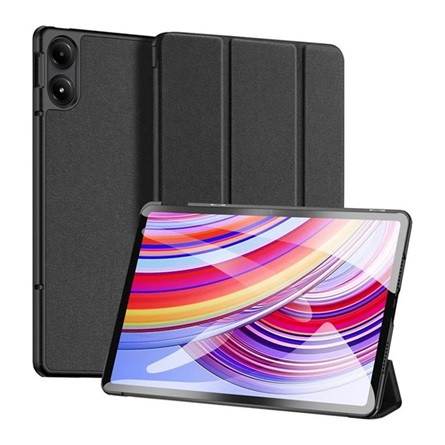 Dux Ducis Redmi Pad Pro DUX DUCIS DOMO tok álló, bőr hatású aktív FLIP, textil minta, FEKETE