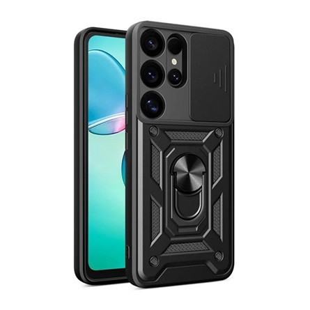 Gigapack Samsung S25 Ultra GIGAPACK Defender szilikon telefonvédő ütésállóság, kameravédő, FEKETE
