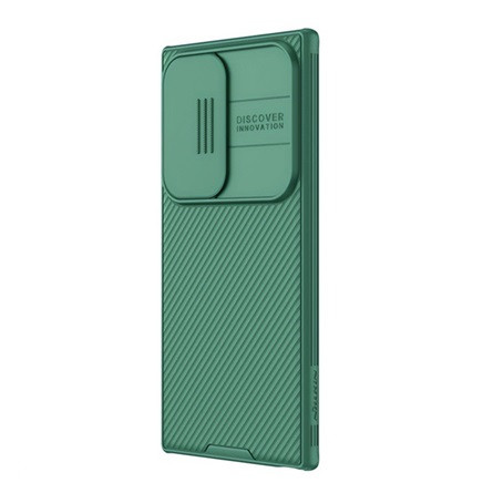 Nillkin Samsung S25 Ultra NILLKIN CAMSHIELD PRO szilikon telefonvédő ütésállóság, csíkos, SÖTÉTZÖLD