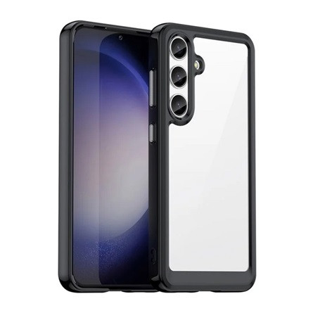 Gigapack Samsung S25 Plus GIGAPACK Szilikon telefonvédő ütésállóság, átlátszó hátlap, FEKETE