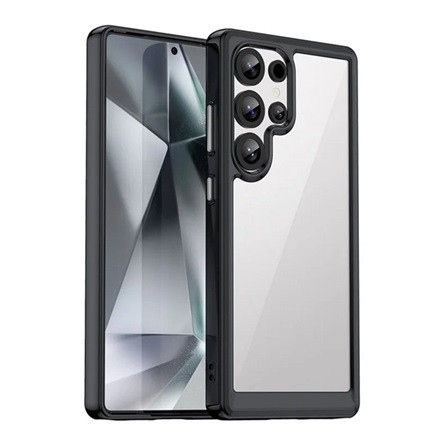 Gigapack Samsung S25 Ultra GIGAPACK Szilikon telefonvédő ütésállóság, átlátszó hátlap, FEKETE