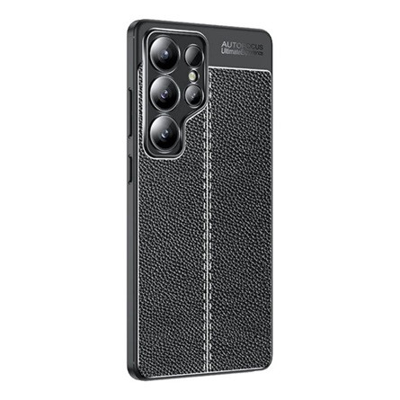 Gigapack Samsung S25 Ultra GIGAPACK Szilikon telefonvédő ütésállóság, varrás minta, FEKETE