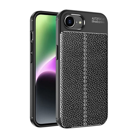 Gigapack iPhone SE 4 (2025) GIGAPACK Szilikon telefonvédő ütésállóság, varrás minta, FEKETE
