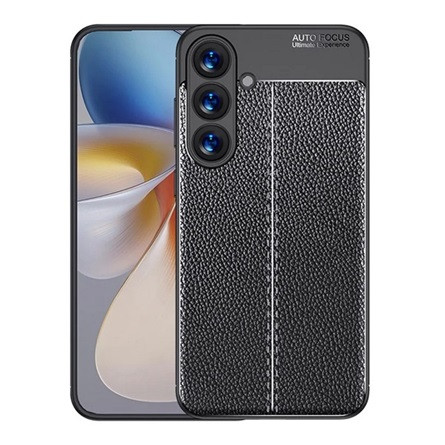 Gigapack Samsung S25 Plus GIGAPACK Szilikon telefonvédő ütésállóság, varrás minta, FEKETE