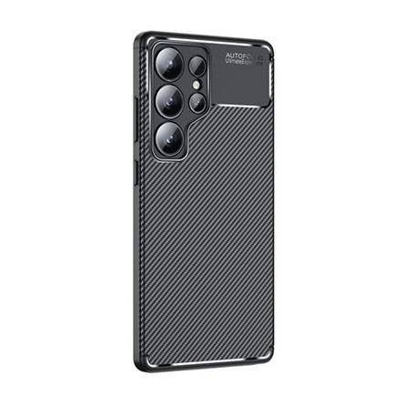 Gigapack Samsung S25 Ultra GIGAPACK Szilikon telefonvédő ütésállóság, karbon minta, FEKETE