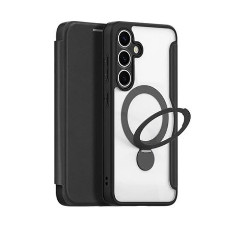 Dux Ducis Samsung S25 Plus DUX DUCIS SKIN X PRO tok álló, bőr hatású FLIP, MagSafe, FEKETE